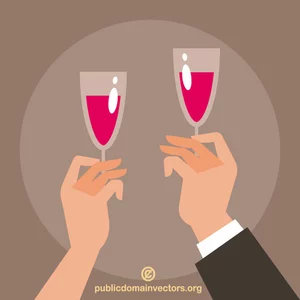 Şarap bardakları ile Cheers