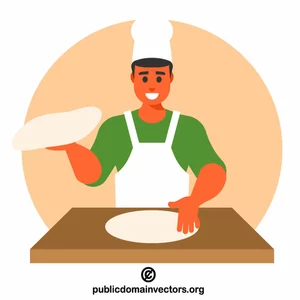 Chef prepares pancakes