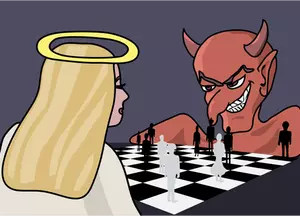 Demon vs ängel schackspel