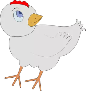 Vector illustration of confused grey chick