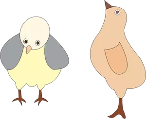 Vector graphics of two chickens