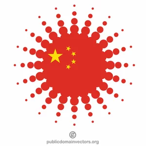 Chinese flag halftone design element