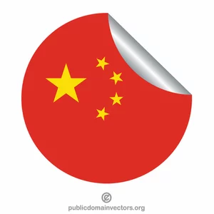 Kinesiska flaggan peeling klistermärke
