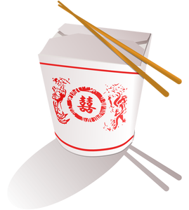 Fast-food chinezesc cu betisoarele vector imagine