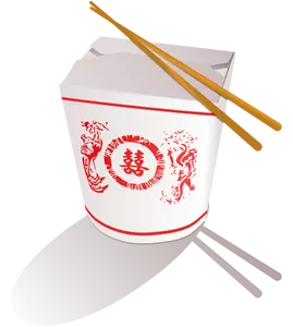 Kinesiska snabbmat med ätpinnar vektorbild