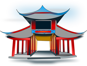 Vector clip art of Chinese house