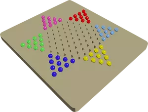Imagen vectorial del tablero del juego de damas chinas