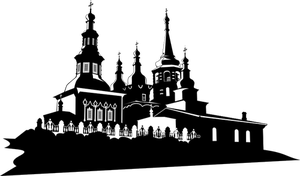 Orthodox Church in Irkutsk vector illustration