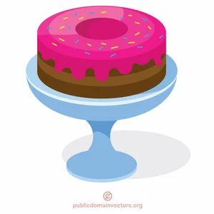Chocolate cake with pink glaze