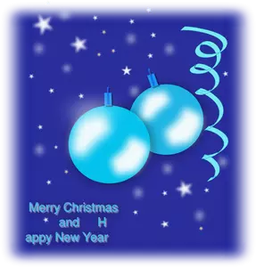 Blue design Christmas card vector drawing