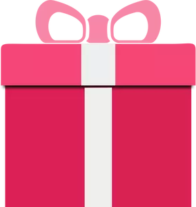 Vector drawing of pink gift box close-up