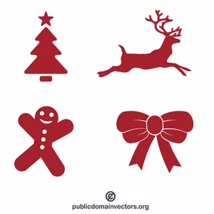 Christmas icons silhouettes