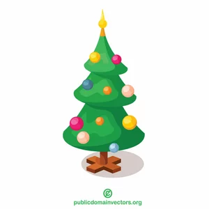 Arte de dibujos animados de árbol de Navidad