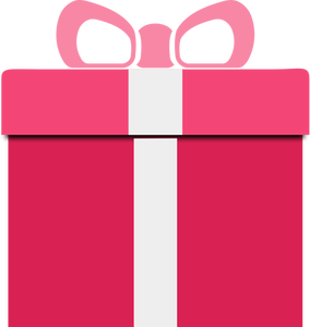 Pink Gift box vector clip art