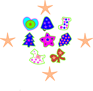 Vánoční ikony vektorové ilustrace