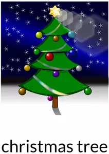 Işık efektleri vektör çizim ile Noel ağacı