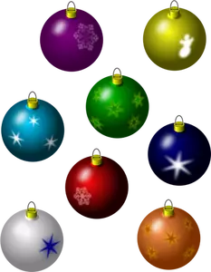 Selección de Navidad adornos vector de la imagen