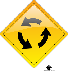 Circular intersection sign vector illustration