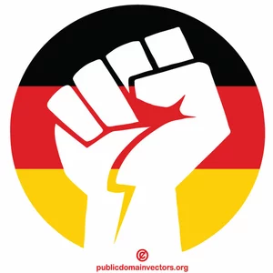 Knyttet knyttneve med tysk flagg