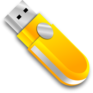 很酷的黄色 USB 棒的矢量图像