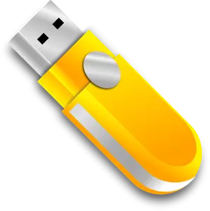 Gambar vektor keren kuning USB stick