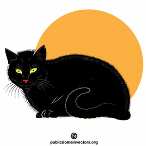 Black cat clip art vector