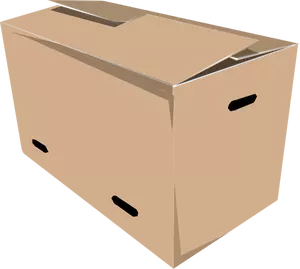 Vector clip art of closed carrying cardboard box