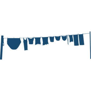 Clothes line silhouette vector image