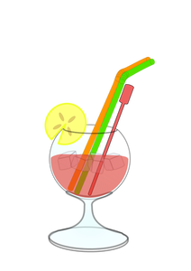 Vector drawing of cocktail in glass
