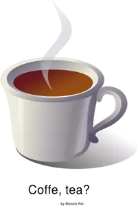 Café ou thé autocollant dessin vectoriel