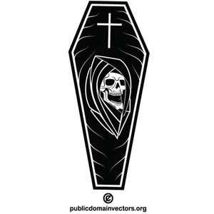 Cercueil avec le symbole de crâne