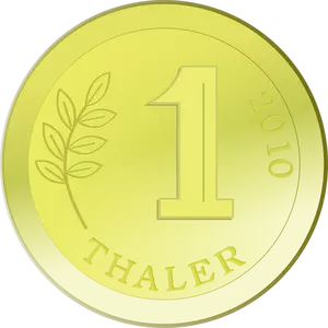 One golden coin vector