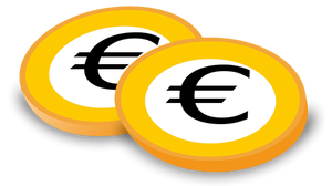 Grafică vectorială de monede euro