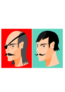 Deux hommes avec moustache