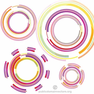 Värilliset ympyrät vektoripakkaus