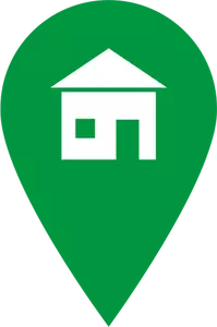 Immagine vettoriale del puntatore di posizione con il segno di casa