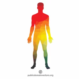 Human body color silhouette