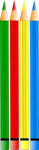 Vektorritning av fyra färgade pennor