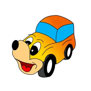 Tegneserie gule bilen vector illustrasjon
