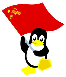 البطريق مع العلم الأحمر