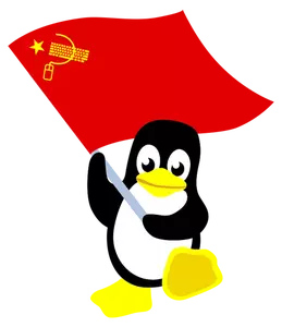 Pingviini punaisella lipulla