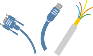 Cables de la computadora por USB clip arte vectorial