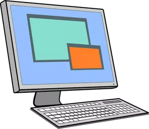 Screen and keyboard vector drawing