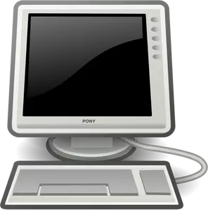 Immagine vettoriale di pony nero computer desktop