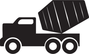 Vector graphics of concrete mixer truck