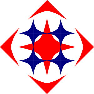 Red and blue symbol