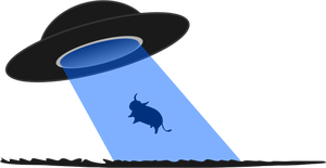 Vector clip art of cow being abducted