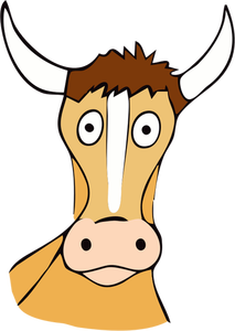 Vector drawing of staring brown cow