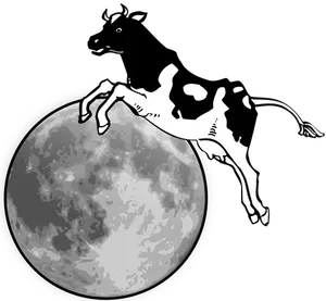 Cow and moon
