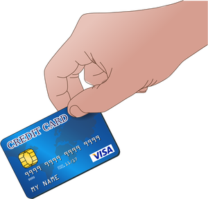 Immagine vettoriale di utilizzo carta di credito